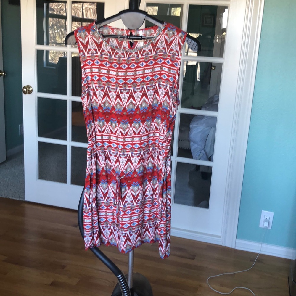SZ M Tribal Aztec Sleeveless Mini Dress